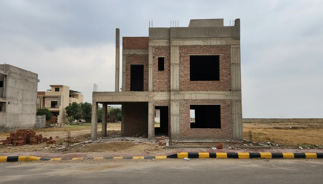 House at the grey structure stage